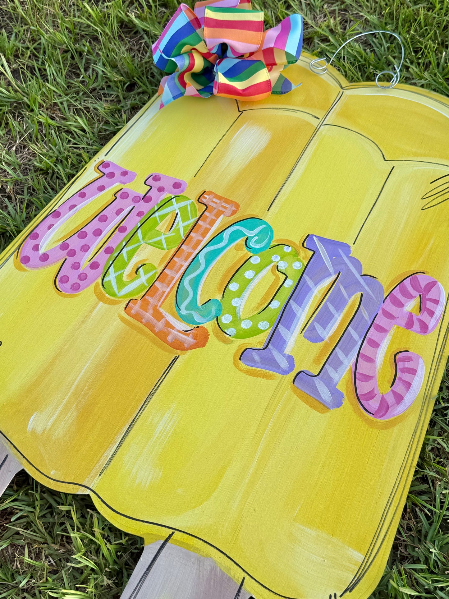Rainbow Popsicle Doorhanger
