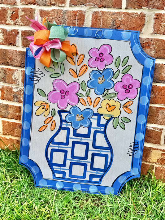Floral Vase Doorhanger
