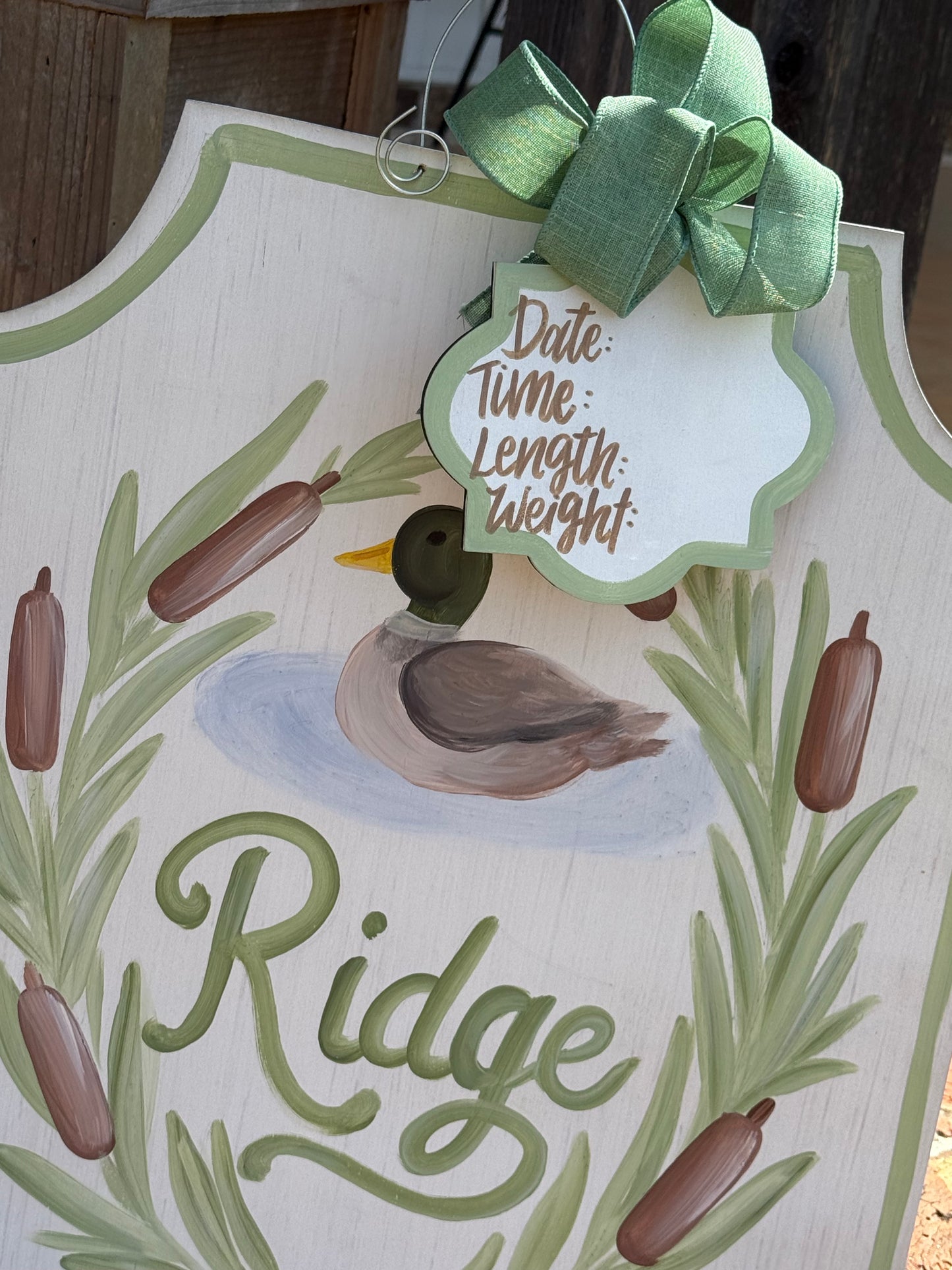 Mallard Oval Greenery Baby Doorhanger