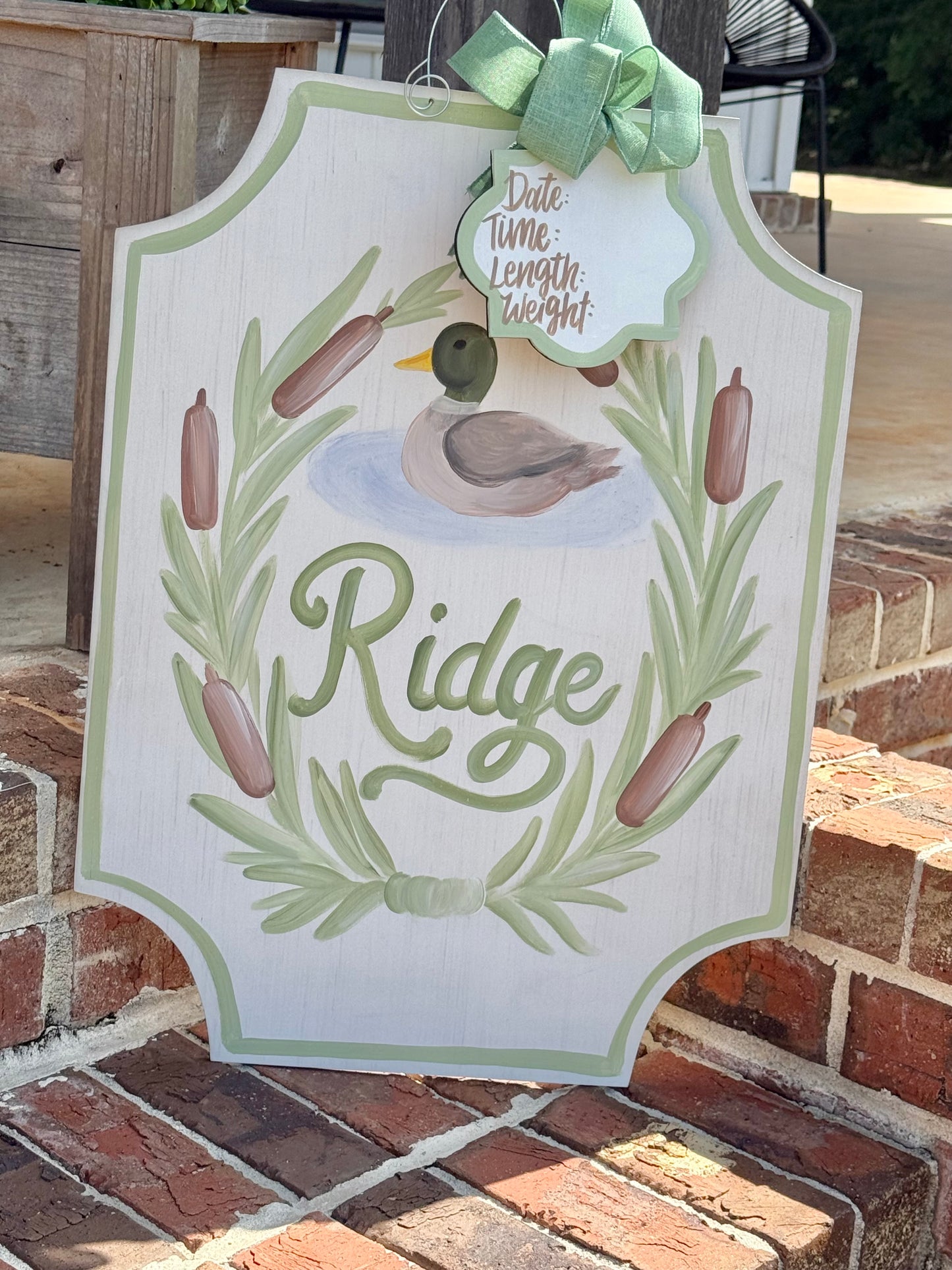 Mallard Oval Greenery Baby Doorhanger