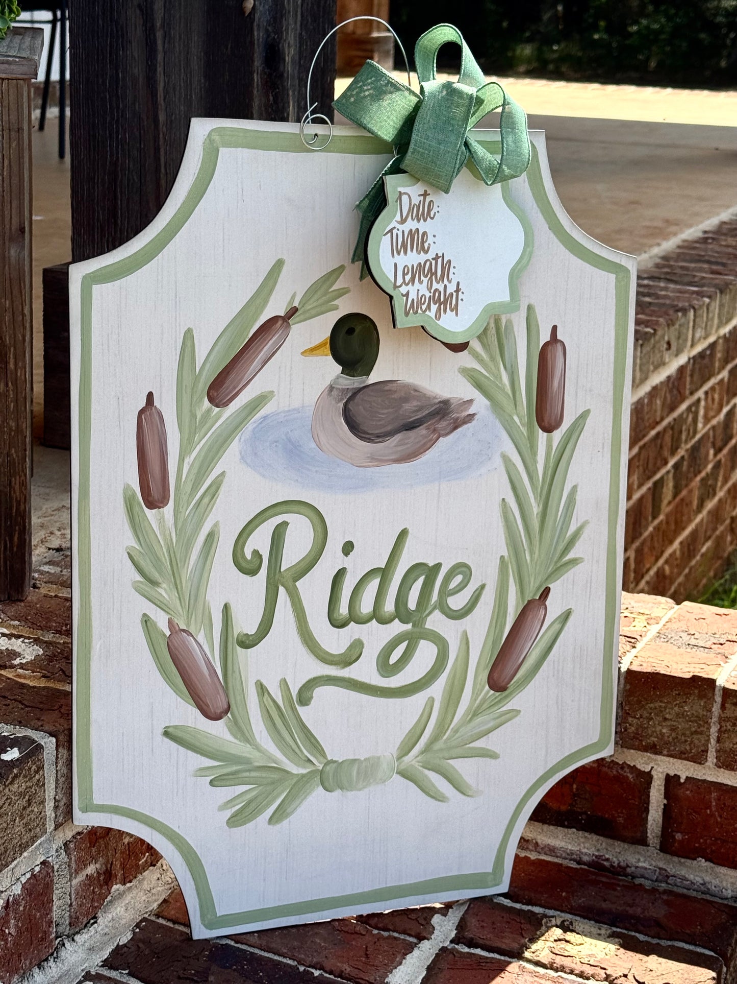 Mallard Oval Greenery Baby Doorhanger