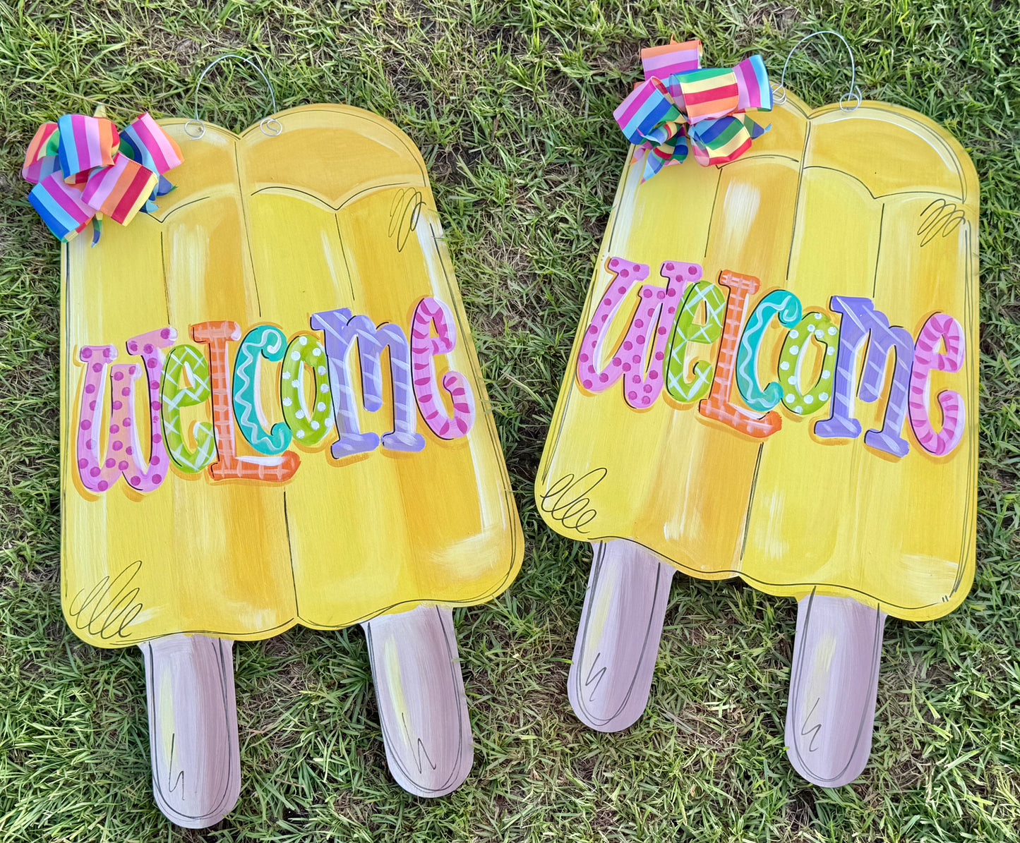 Rainbow Popsicle Doorhanger